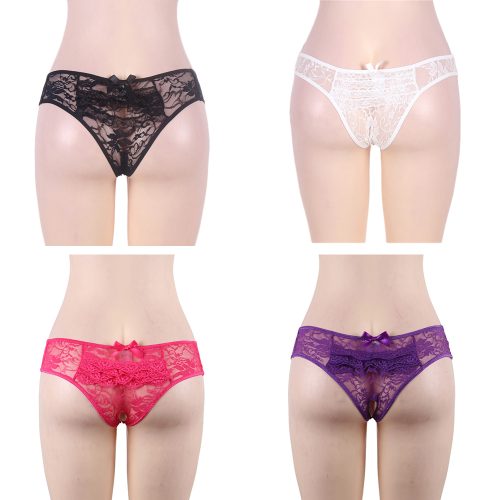 Open Crotch Floral Lace Panty